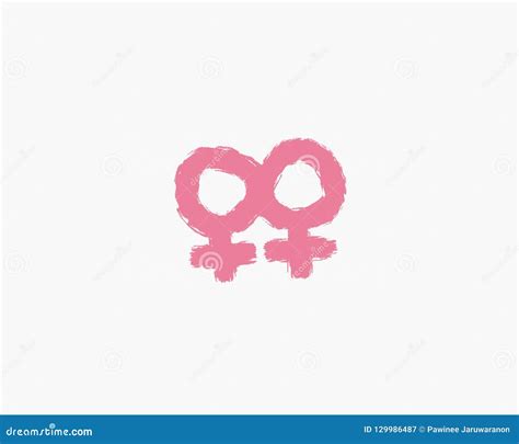 Pink Woman Love Woman Symbol Lesbian Crossing Sign Icon Isolate On White Background Love Is
