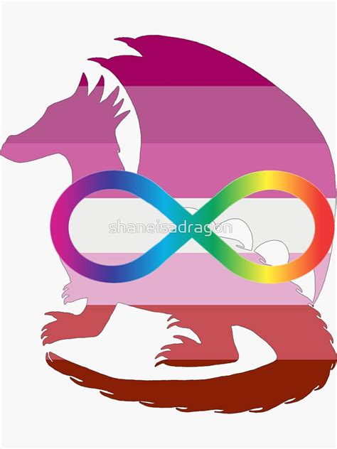 Neurodivergent Lesbian Pride Dragon Sticker For Sale By