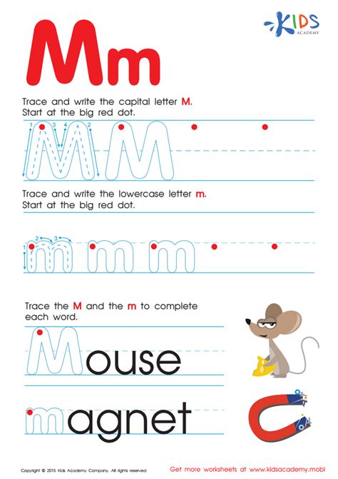 Tracing The Letter M Worksheet