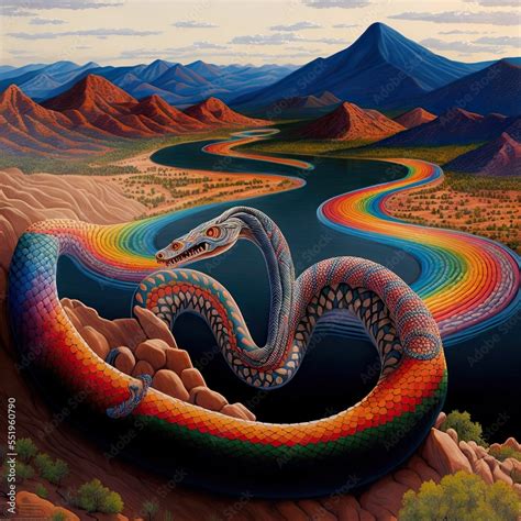 Rainbow Serpent Australian Aboriginal Dreamtime Creation Of Australia