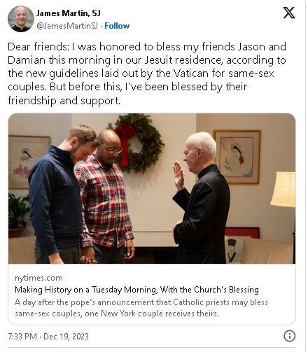 Prominent Affirming Priest Blesses Same Sex Couple With Support Of Vatican