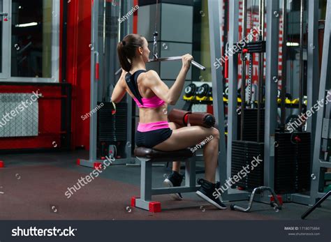 Side View Sporty Muscular Brunette Woman Stock Photo Shutterstock
