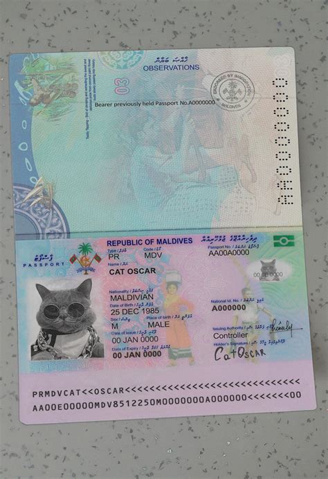 Maldives Passport Editable File