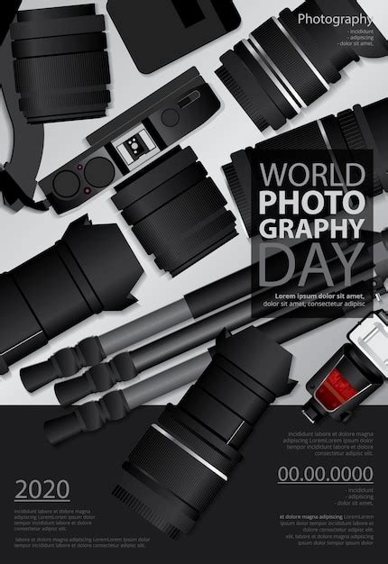 Poster Photography Day Design Template Illustration Free Vector