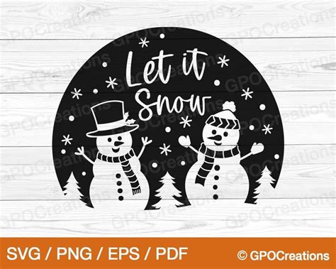 Let It Snow Svg Merry Christmas Svg Snowman Svg Christmas Etsy