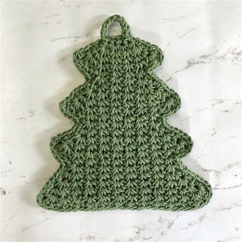 Festive Crochet Christmas Tree Hot Pad Pattern Simply Hooked By Janet