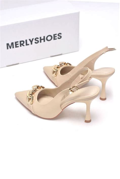 Giày Cao Gót Nude Mũi Nhọn Giày Nữ Bigsize Đi Tiệc Giày Nữ Merly