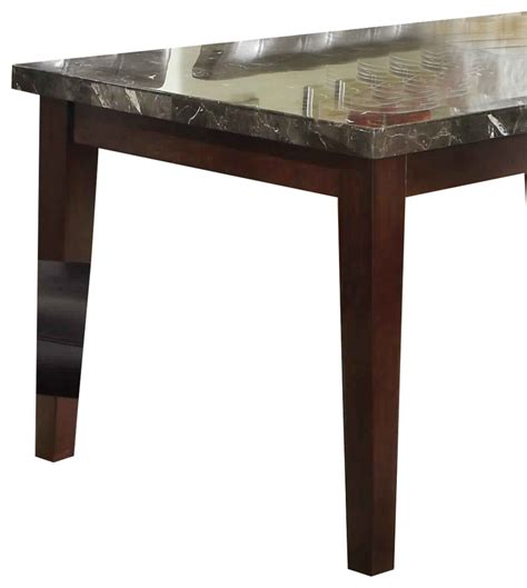 Benzara BM220100 Marble Top Counter Height Table With Tapered Block