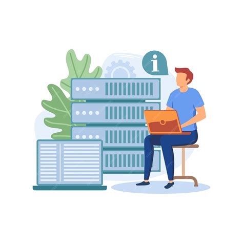 premium vector management information system flat modern design