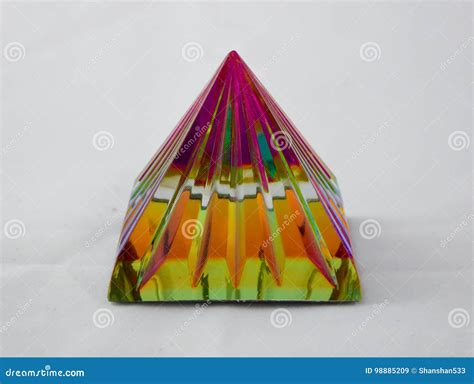 Colourful Crystal Pyramid Object Stock Image Image Of Color Clear