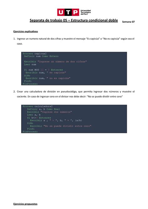 Algoritmos 7 programación Separata de trabajo 05 Estructura