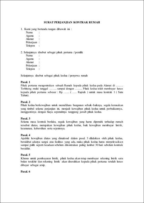 Contoh Surat Perjanjian Over Kontrak Kios Surat Permohonan Desain