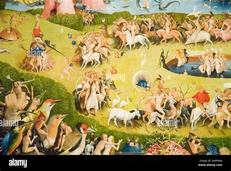 The Garden Of Earthly Delights Painting By Hieronymus Bosch Stock Photo