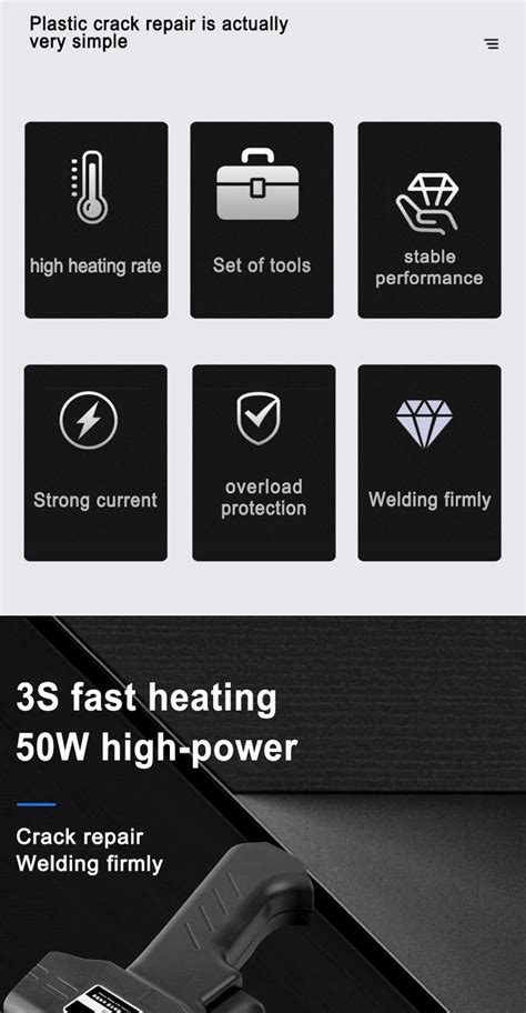 Handheld Plastic Welding Gun Portable Car Bumper Repair Tool Set Hot Melt Gun Welding Crack