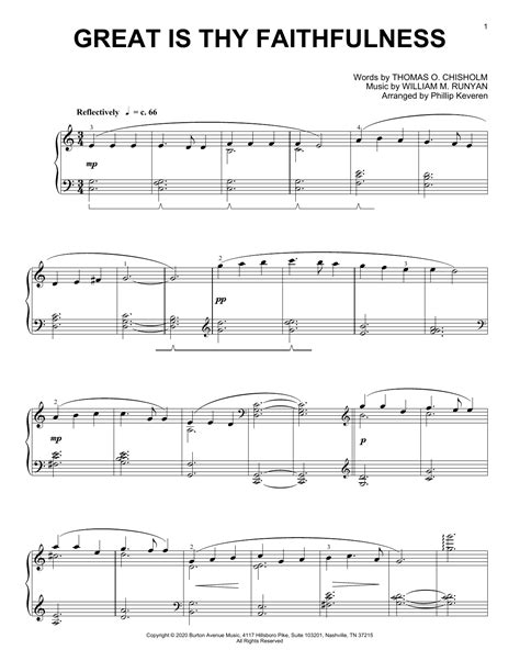 Great Is Thy Faithfulness Arr Phillip Keveren By Thomas O Chisholm And William M Runyan