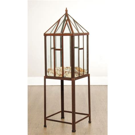 Late 20th Century Steel And Glass Frame Greenhouse Terrarium On Stand