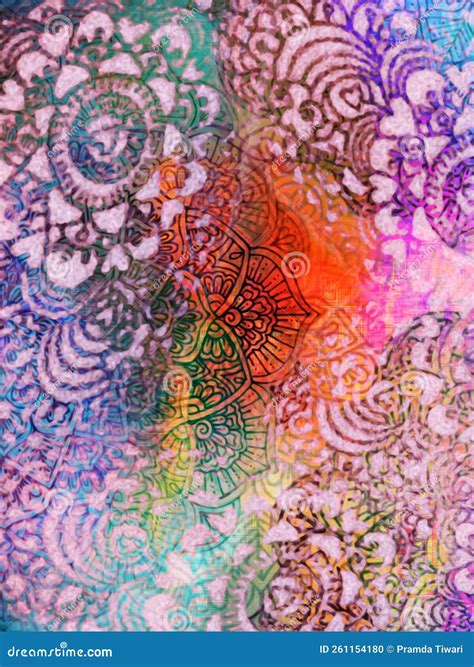 Vintage Boho Paisley Traditional Mandala Multiple Colour Oil Paint ...