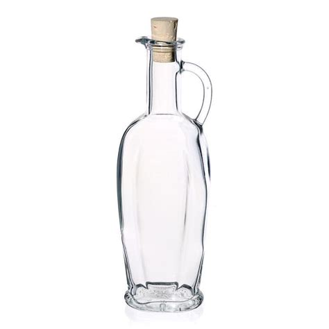250 ml glass bottle 'Eleganta', oval, closure: cork | 250,00 | Clear ...