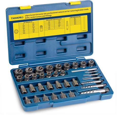 LLNEDL Screw Extractor Set Double Head 27Pcs Hex Head Multi Spline