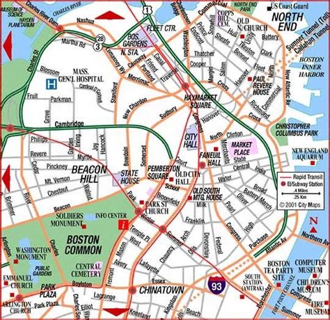 Map North End Boston | Tourist Map Of English