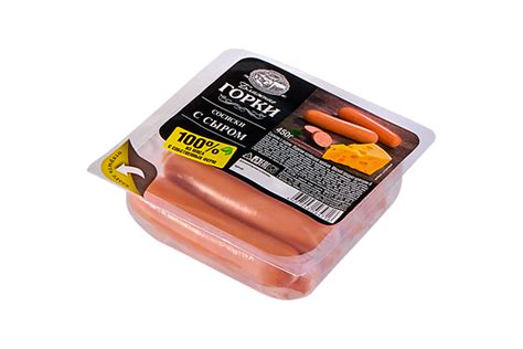 Сосиски «Ближние горки» с сыром, 450 г – купить по приятной цене с ...