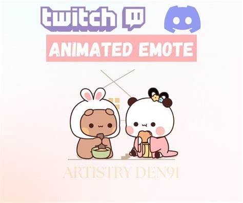 Animated Twitch Emote Couple Eating Emote Cute Emote Colourful Emote