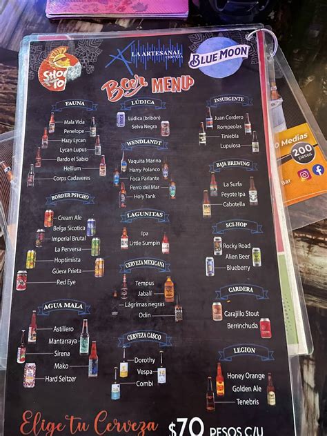 Carta del restaurante Downtown Food Court, Tijuana