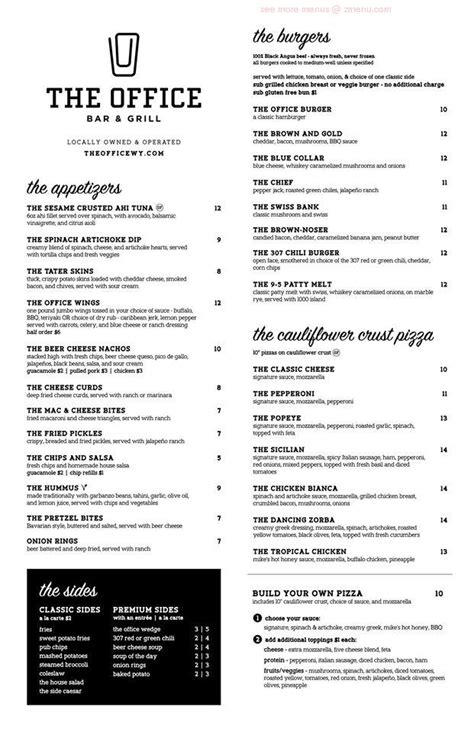 Menu at The Office Bar and Grill, Cheyenne