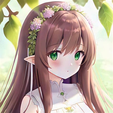 pretty anime girl brown hair