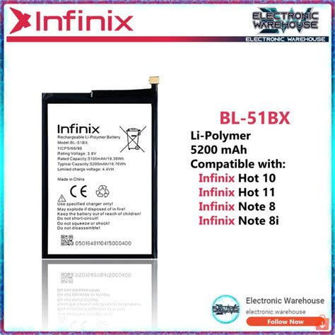 Infinix Hot Hot Note Note I Bl Bx Battery Mah Lazada Co Th