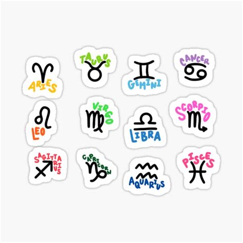 Zodiac Sign Sticker Pack Sticker For Sale By Shayz Stickers Redbubble