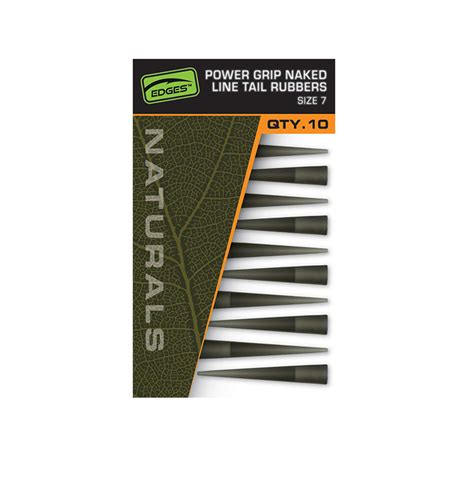 Edges Naturals Power Grip Naked Line Tail Rubbers Size 7 Fox Pesca Fish