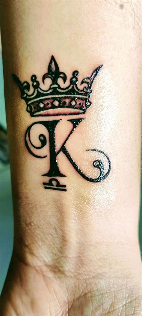 Letter K Tattoo With Crown