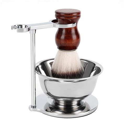 deluxe shaving kit  menstainless steel shaving razorbrush stand