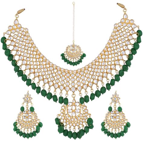 I Jewels Traditional Kundan And Pearl Choker Necklace Set Buy I Jewels