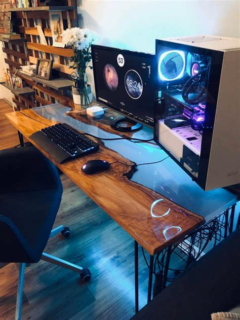 Custom Epoxy Computer And Gaming Desks 4 X 25 Etsy