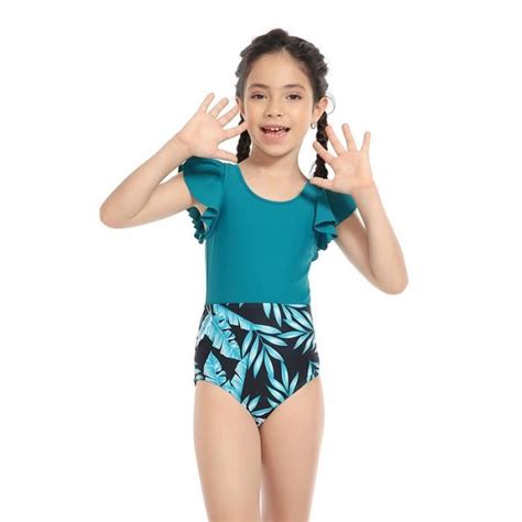 Maillot de Bain Fille Bikini Stretch Bleu Pour Piscine Natation Bleu vert Cdiscount Prêt