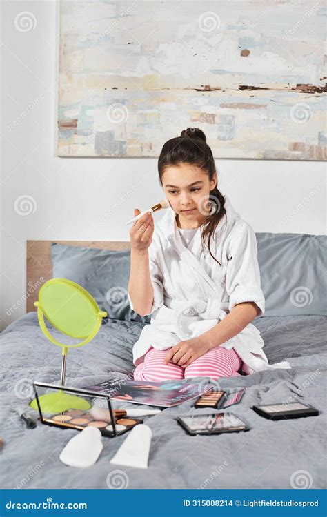 A Brunette Preteen Girl In A Stock Photo Image Of Teenager Sitting