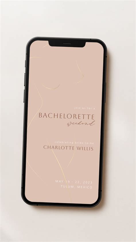 Neutral Nude Color Palette Luxe Bachelorette Party Theme Bachelorette Weekend Invitations