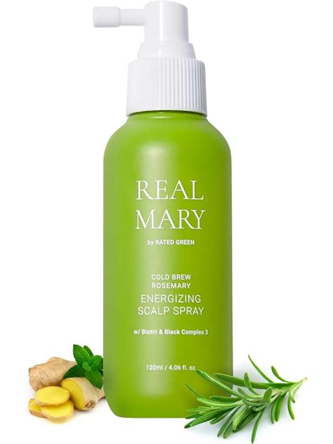 RATED GREEN Освежающий спрей для кожи головы с соком розмарина Real ...