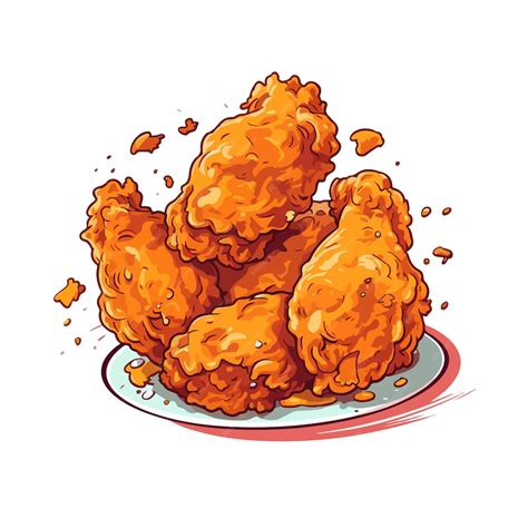 Premium Vector Hand Drawn Fried Chicken Illustration