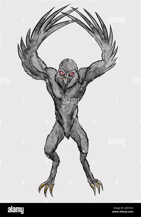 moth man illustration stock photo alamy