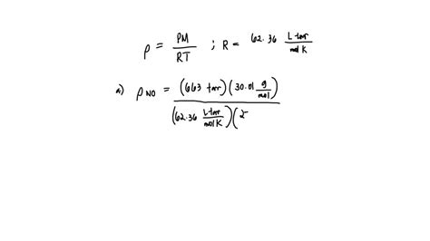 Solved Calculate The Density In G L Of A Gas With A Molar Mass Of