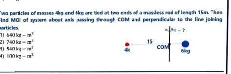 wo particles  masses  kg   kg  tied   ends   massless