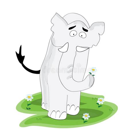 Funny Sad Cartoon Elephant Isolated, Baby Stock Image - Illustration of ...