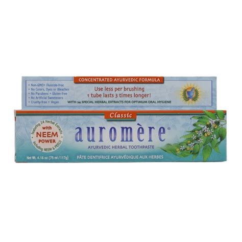 experience ayurveda  auromere herbal toothpaste