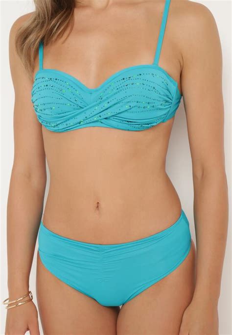 Niebieskie Bikini Stanik Z Cekinami Majtki Typu Figi Vikinies Born Be