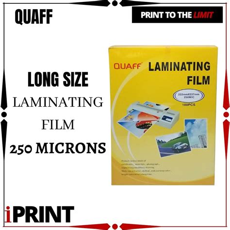 IPrint QUAFF Laminating Film A4 Short Long 125 Microns 200