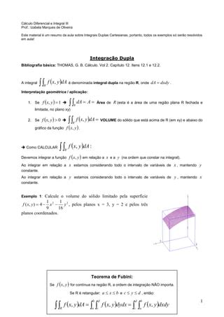 Integrais Duplas Cartesianas PDF