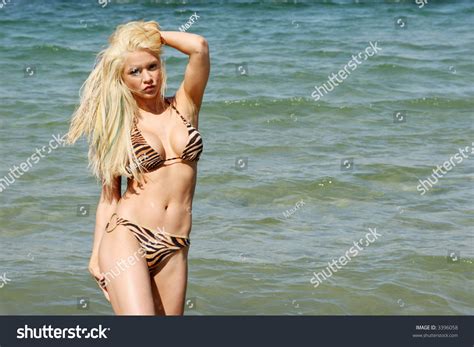 Sexy Blond Woman Bikini Shutterstock